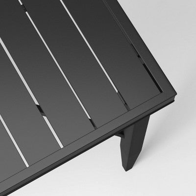Searsburg Aluminum 6 Person Rectangle Slat Top Patio Dining Table, Outdoor Furniture - Black - Threshold (LOCAL PICKUP ONLY)