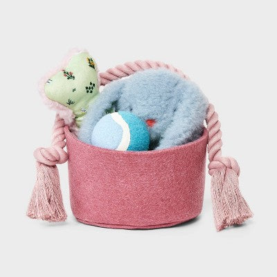Gift Basket Dog Ball Plush Toy Set - 5pc - Boots & Barkley