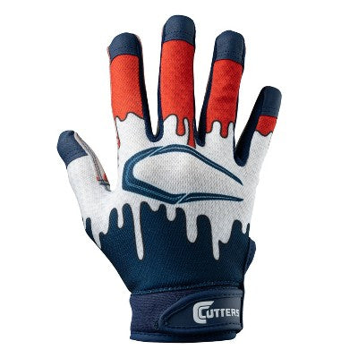 Cutters Game Day Receiver Gloves Youth - Stars S/M: Strap Closure, Football Use