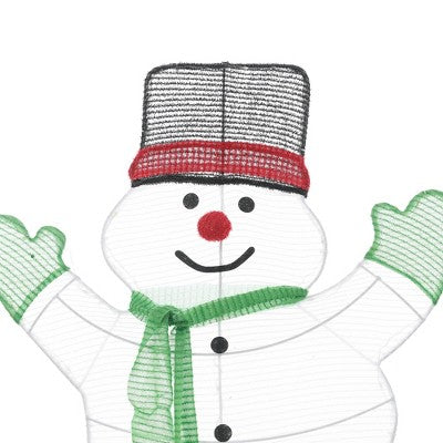 LuxenHome Stacked Snowman Couple Lighted LED Indoor Outdoor Holiday Decoration White