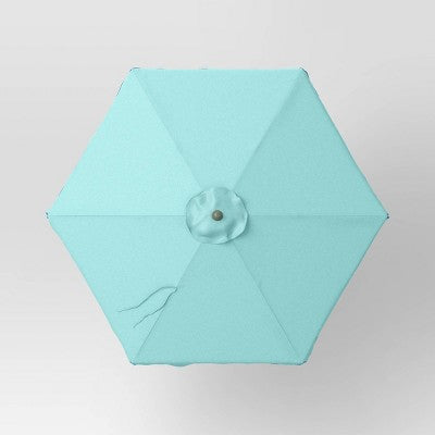 7.5' Round Scalloped Umbrella Jade Isle - Threshold