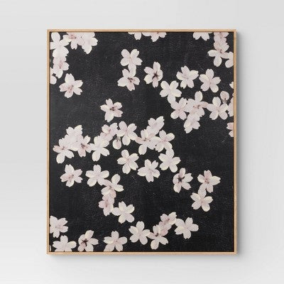 30" x 36" Ditsy Floral Framed Canvas Natural - Threshold: Botanical Wall Art, Polystyrene Frame (LOCAL PICKUP ONLY)