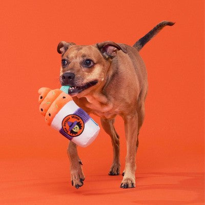 BARK Halloween Witch's Brew Coffee Drink Dog Plush Toy