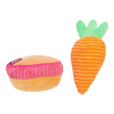 BARK Spring Picnic in the Bark Carrot and Hummutts Dog Plush Toy - 2pc