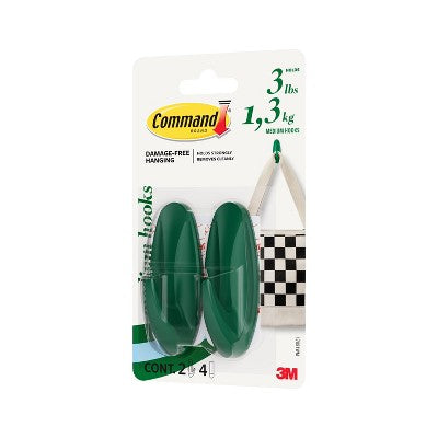 Command 2pk Damage-Free Medium Designer Hooks Watermelon