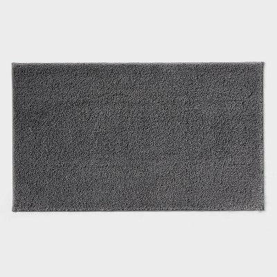 20"x34" Performance Plus Plush Non Skid Bath Rug Dark Gray - Threshold