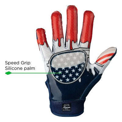 Cutters Game Day Receiver Gloves Youth - Stars S/M: Strap Closure, Football Use