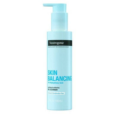 Neutrogena Skin Balancing Purifying Gel Facial Cleanser with Polyhydroxy Acid (PHA) for Normal & Combo Skin - 6.3 oz
