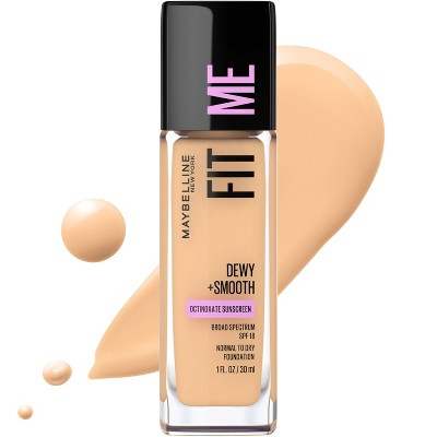 Maybelline Fit Me Dewy + Smooth Foundation SPF 18 - 128 Warm Nude - 1 fl oz