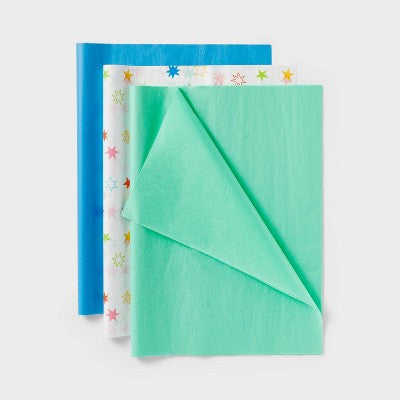 20ct Stars White/Green/Blue Tissue Paper - Spritz
