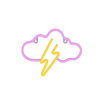 GEMS 'Cloudy with a Change of Lightening' Novelty Neon Wall Light: LED Battery-Powered