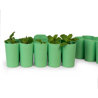 Sili-Seedlings 2pk 10 cell Seed Starter Silicone Outdoor Planter Jade Green