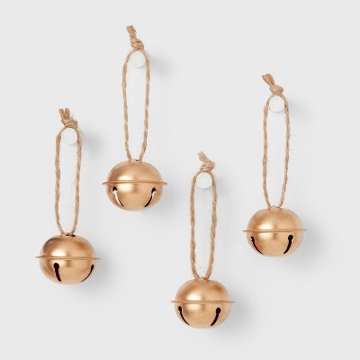 4ct Jingle Bell Christmas Tree Ornament Set Gold - Wondershop
