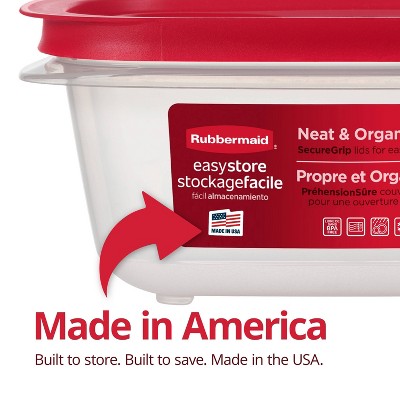 Rubbermaid 5.26c Easy Store Rectangle Food Storage Container Red