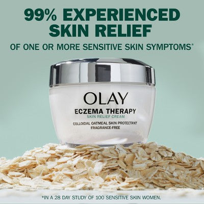 Olay Sensitive Eczema Therapy Skin Relief Face Moisturizer Cream with Colloidal Oatmeal - Fragrance Free - 1.7oz