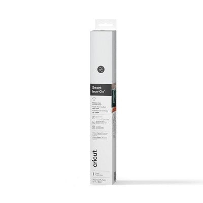 Cricut 3' Smart Iron-On Vinyl - White: Heat Transfer Vinyl, PET Material, 12" Width, 36" Length