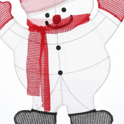 LuxenHome Stacked Snowman Couple Lighted LED Indoor Outdoor Holiday Decoration White