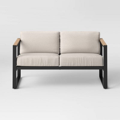 Henning Patio Loveseat Gray - Threshold (LOCAL PICKUP ONLY)