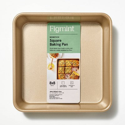8" Nonstick Aluminized Steel Square Baking Pan Gold - Figmint