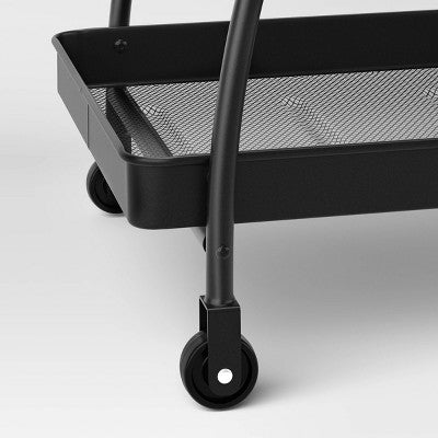 Metal Mesh Rolling Bar Outdoor Serving Cart Black - Room Essentials (LOCAL PICKUP ONLY)
