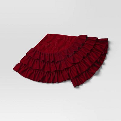48" Christmas Ruffle Tree Skirt Burgandy - Wondershop (LOCAL PICKUP ONLY)
