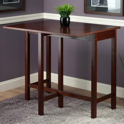 Lynnwood High Drop Leaf Dining Table Antique Walnut - Winsome: Solid Wood, Bar-Height, Rectangular (LOCAL PICKUP ONLY)
