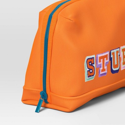 Tech Pouch - heyday Coral Orange Word Embroidery: Solid Electronics Case