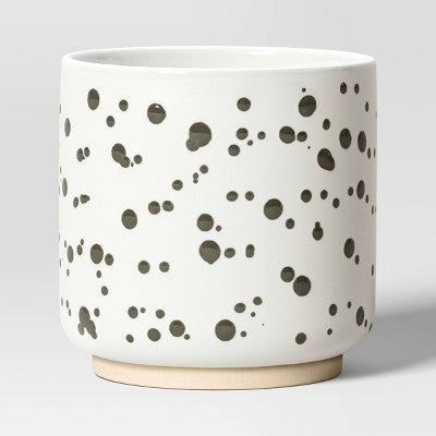 Splatter Stoneware Indoor Outdoor Planter Pot Moss Green 6"x6" - Threshold