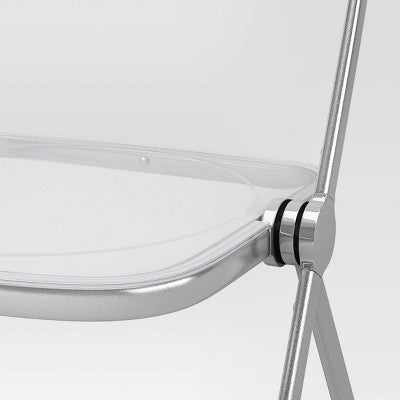 Modern Metal Acrylic Dorm Folding Chair Chrome - Room Essentials (LOCAL PICKUP ONLY)