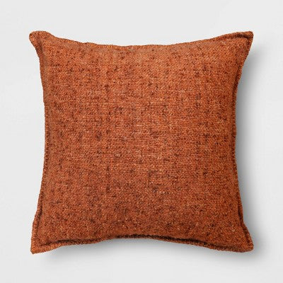 Marled Boucle Square Throw Pillow Orange - Threshold