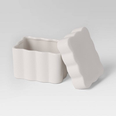 Scalloped Lidded Box White - Room Essentials