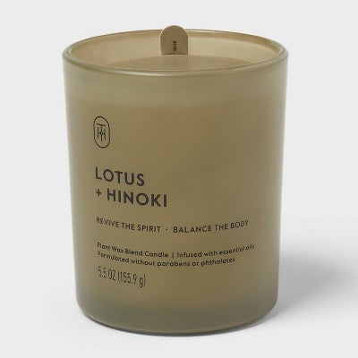 Glass Lotus and Hinoki Jar Candle 5.5oz - Threshold