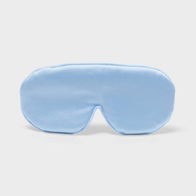 Women's Satin Contoured Sleep Mask - Auden Light Blue: Polyester, 8.375" Length, 3.75" Width