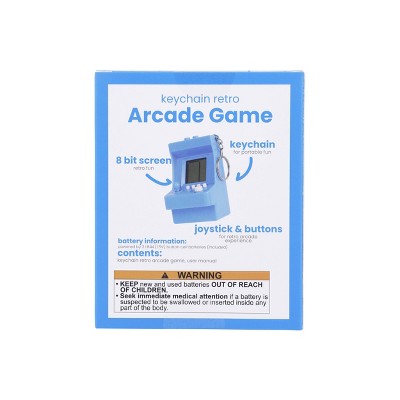 Vivitar Mini Arcade Game Keychain - Blue: Educational Handheld Game for Kids Age 6+