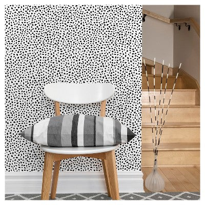 Speckled Dot Peel & Stick Wallpaper Black - Opalhouse