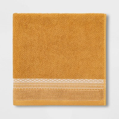 Diamond Border Terry Bath Towel Gold - Threshold