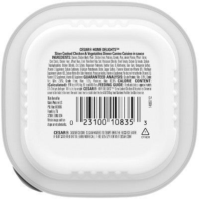 Cesar Home Delights Adult Wet Dog Food Slow Cooked Chicken & Vegetable Dinner in Sauce - 3.5oz