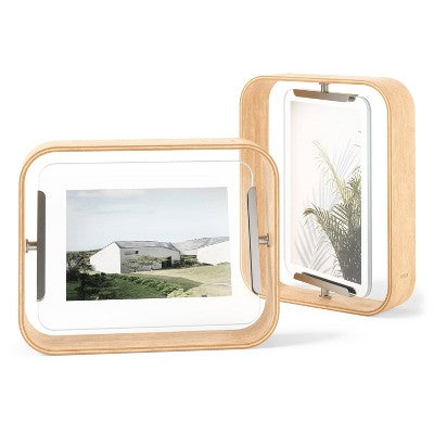 Umbra 5"x7" Bellwood Picture Frame Natural: Beechwood, Double-Sided, Adjustable, Tabletop Display