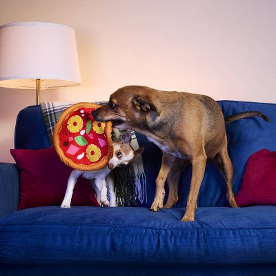 BARK Barkbuster Movie Night Hawhine Pizza Dog Food Shaped Plush Toy