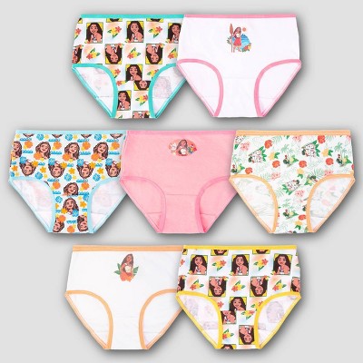 Toddler Girls' Disney Moana Briefs - 4T: Cotton Jersey Underwear, Classic Patterns, 7-Pack