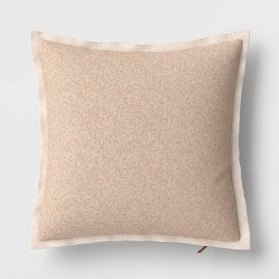 The Cozy Collection Cozy Faux Cashmere Knit Square Throw Pillow Tan - Threshold