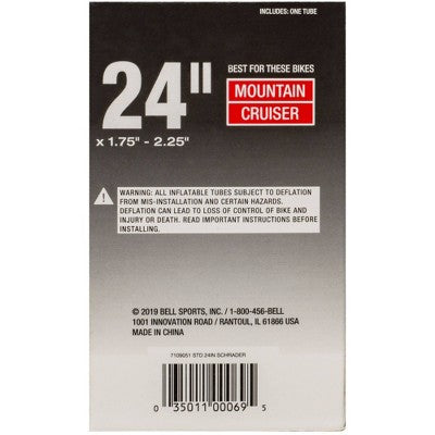 Bell 24" Bike Tire Tube - Black