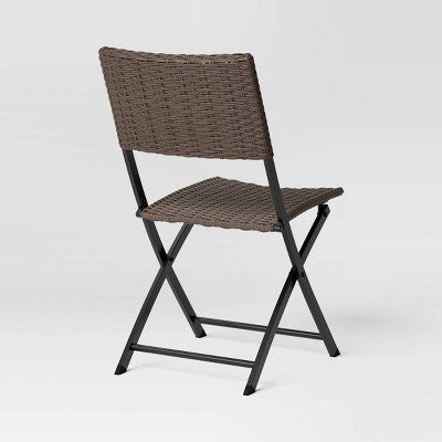 1pc Wicker Outdoor Portable Folding Chair orange - Room Essentials