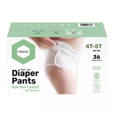 Parasol Clear+Dry Natural Disposable Diaper Pants - 4T-5T - 36ct