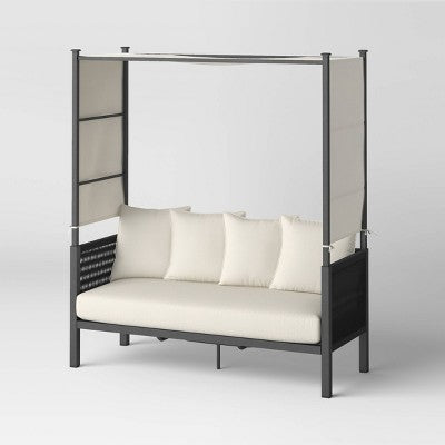 Apex 6' Patio Daybed with Canopy - Threshold: Outdoor Furniture Loveseat, Epoxy-Coated Steel Frame (LOCAL PICKUP ONLY)