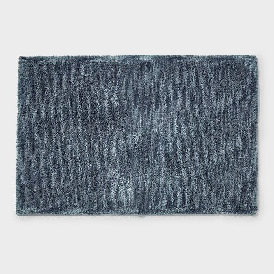 20"x30" Luxe Space Dye Bath Rug Slate Blue - Threshold