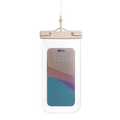 GEMS Waterproof Phone Pouch - Beige: Fits Devices Up to 7", Solid Plastic Case