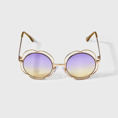 Girls' Metal Flowers Sunglasses - art class Purple/Gold