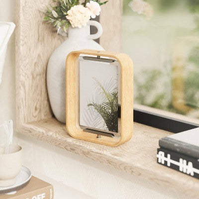 Umbra 5"x7" Bellwood Picture Frame Natural: Beechwood, Double-Sided, Adjustable, Tabletop Display
