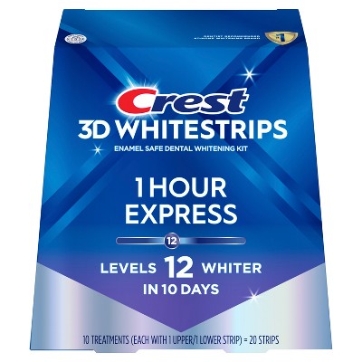 Crest 3D Whitestrips 1-Hour Express At-home Teeth Whitening Kit - 10 Treatments